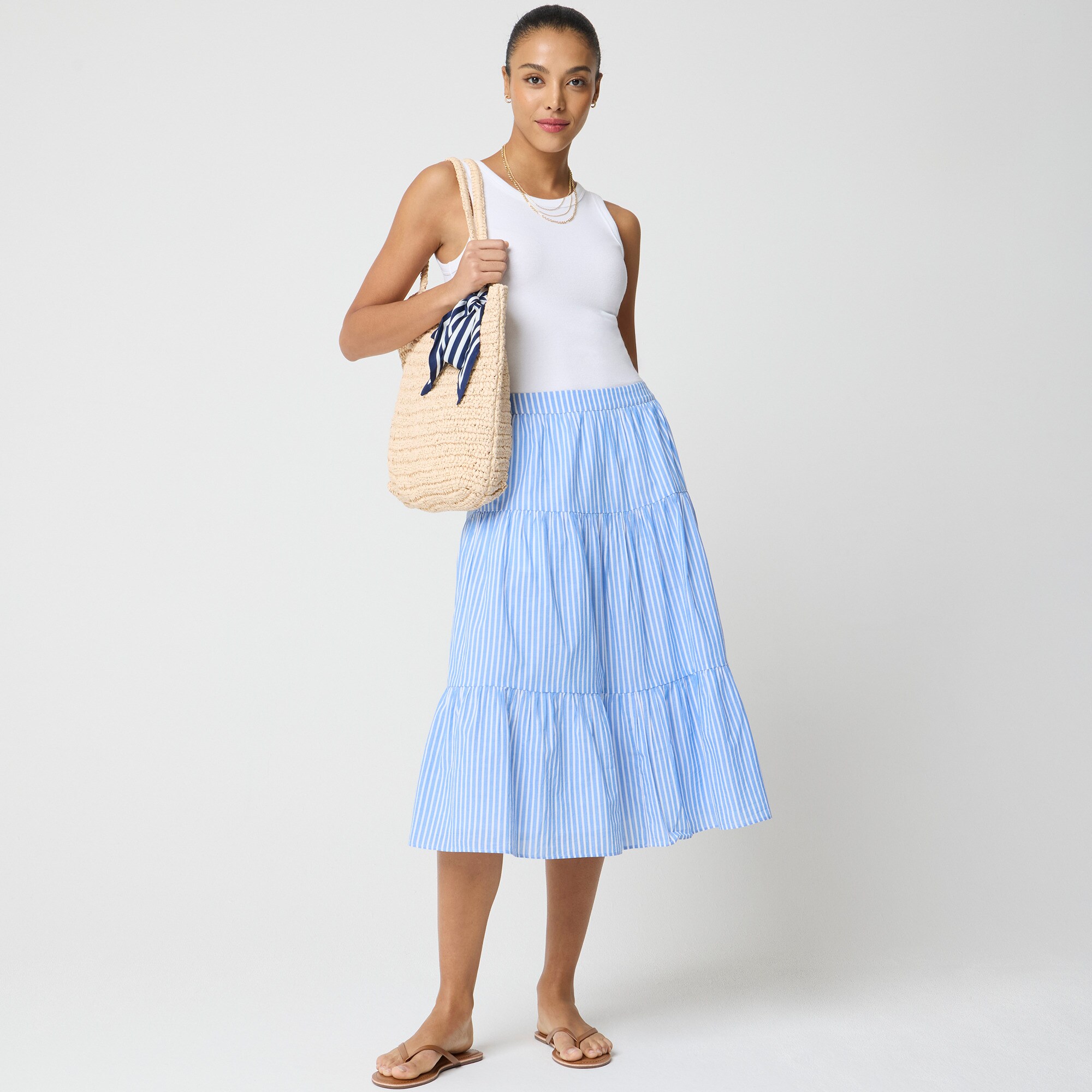 womens Tiered midi skirt