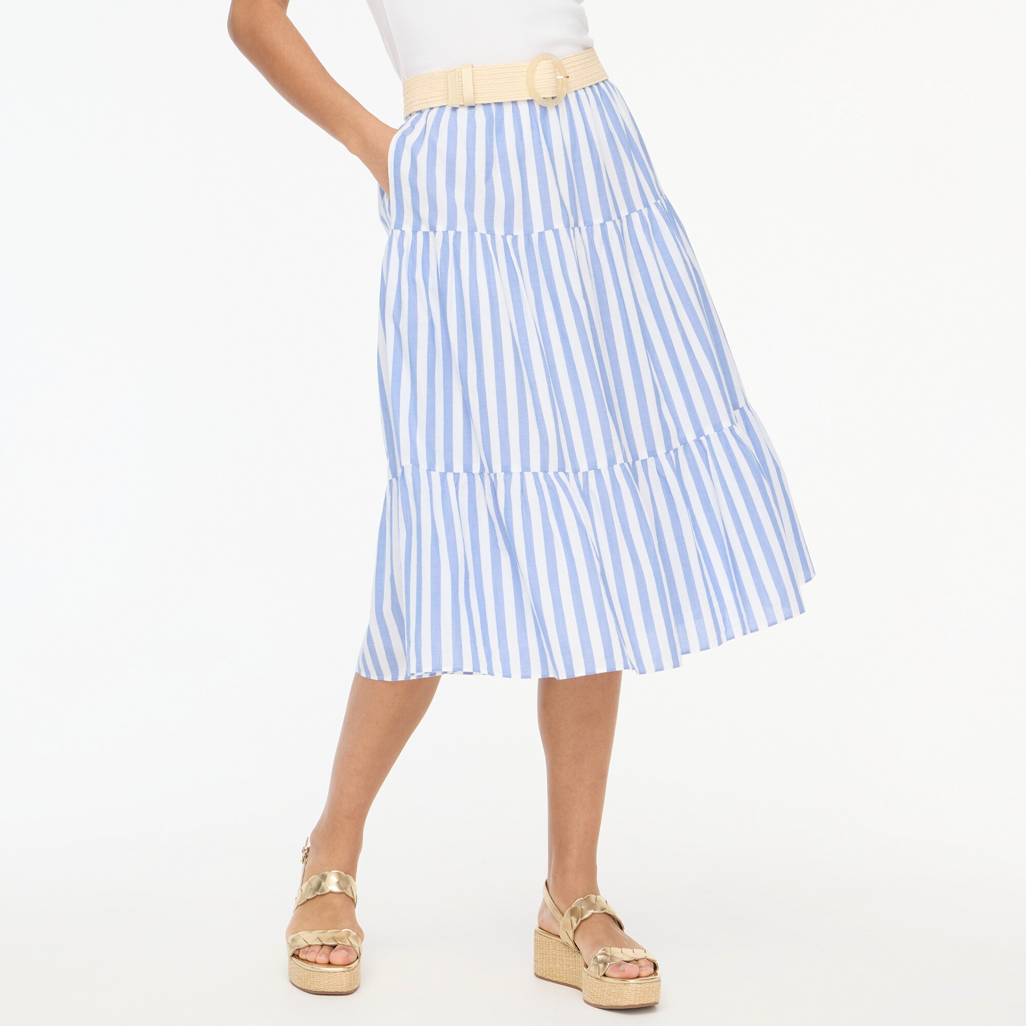 Tiered midi skirt