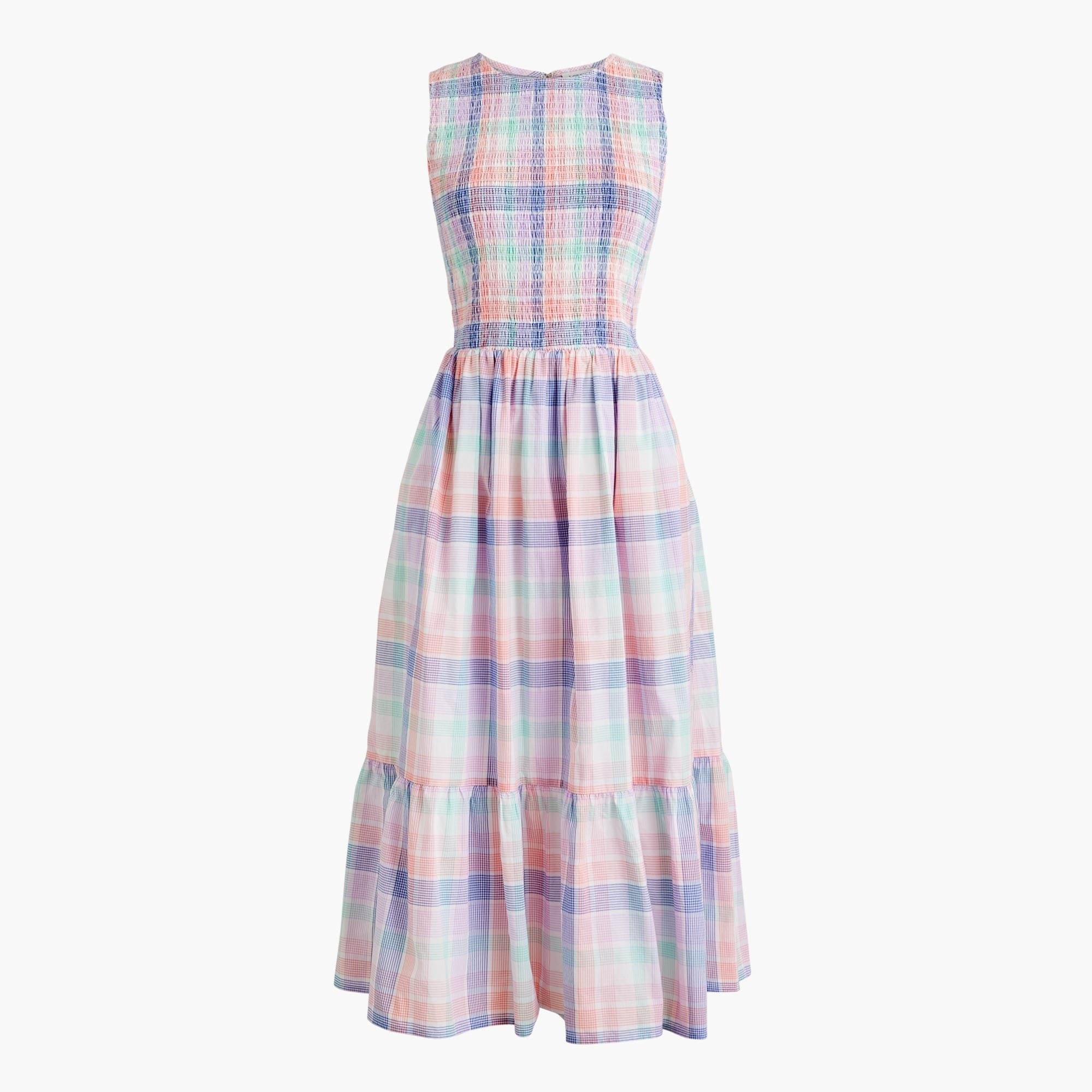 Plaid Printed Buttons Midi Dress main image 0