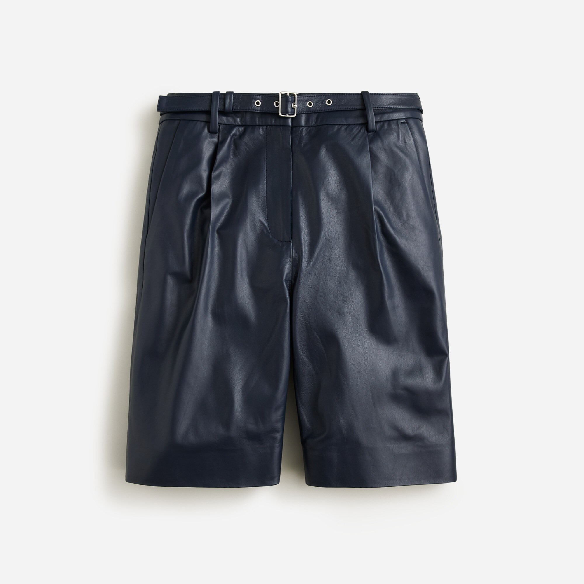  Collection pleated trouser short in leather