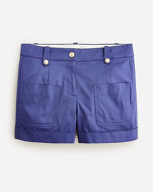  Patch-pocket suit short in lightweight chino