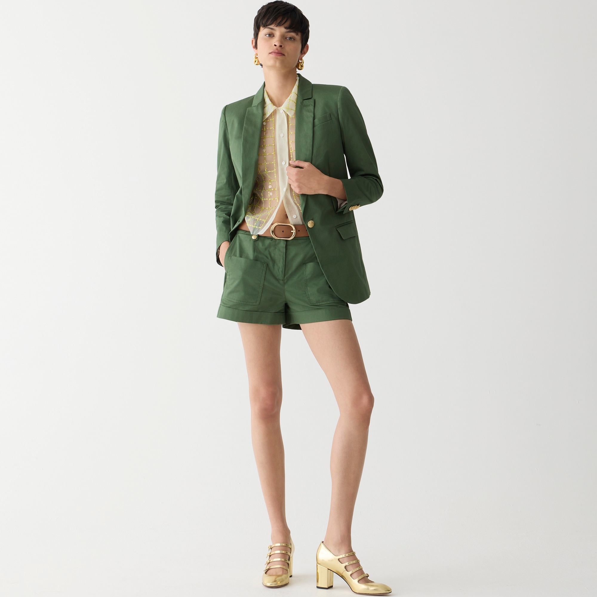 j.crew: patch-pocket suit short in lightweight chino for women