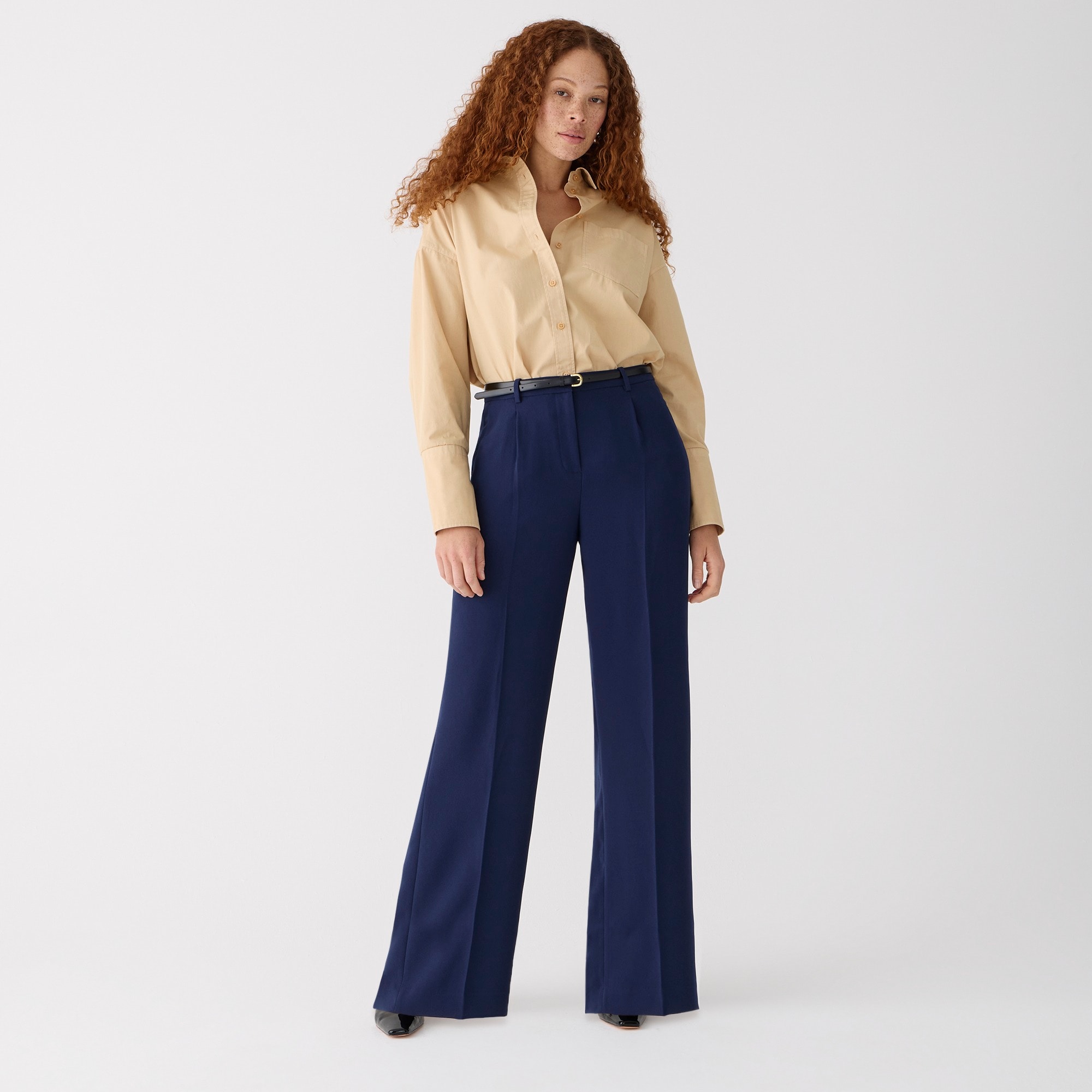 j.crew: wide-leg essential pant in city crepe for women