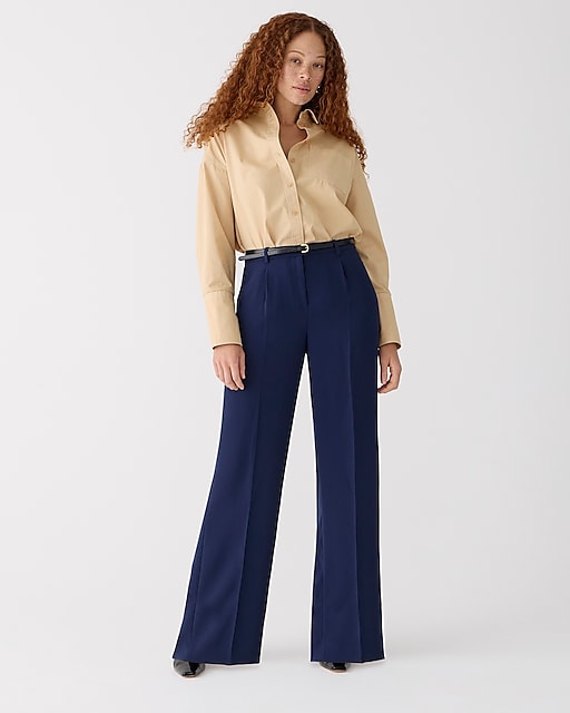 womens Wide-leg essential pant in city crepe