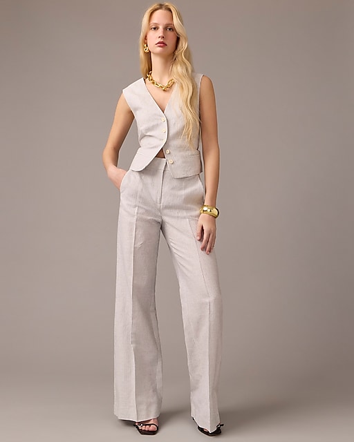  Collection Carolina flare pant in Italian linen blend with Lurex&reg; metallic threads