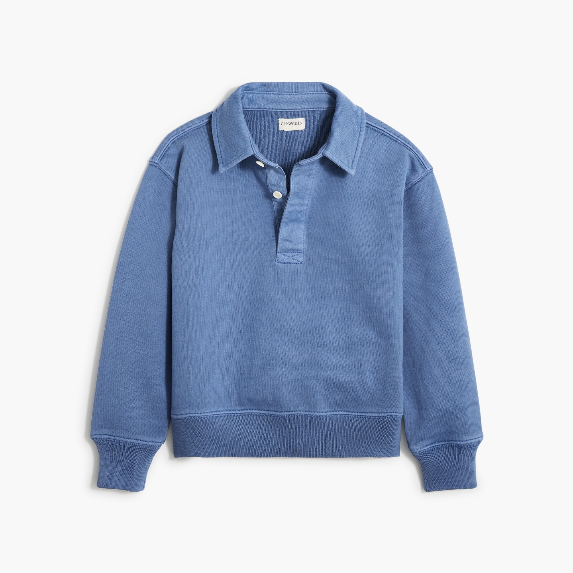 Boys' garment-dyed rugby sweatshirt