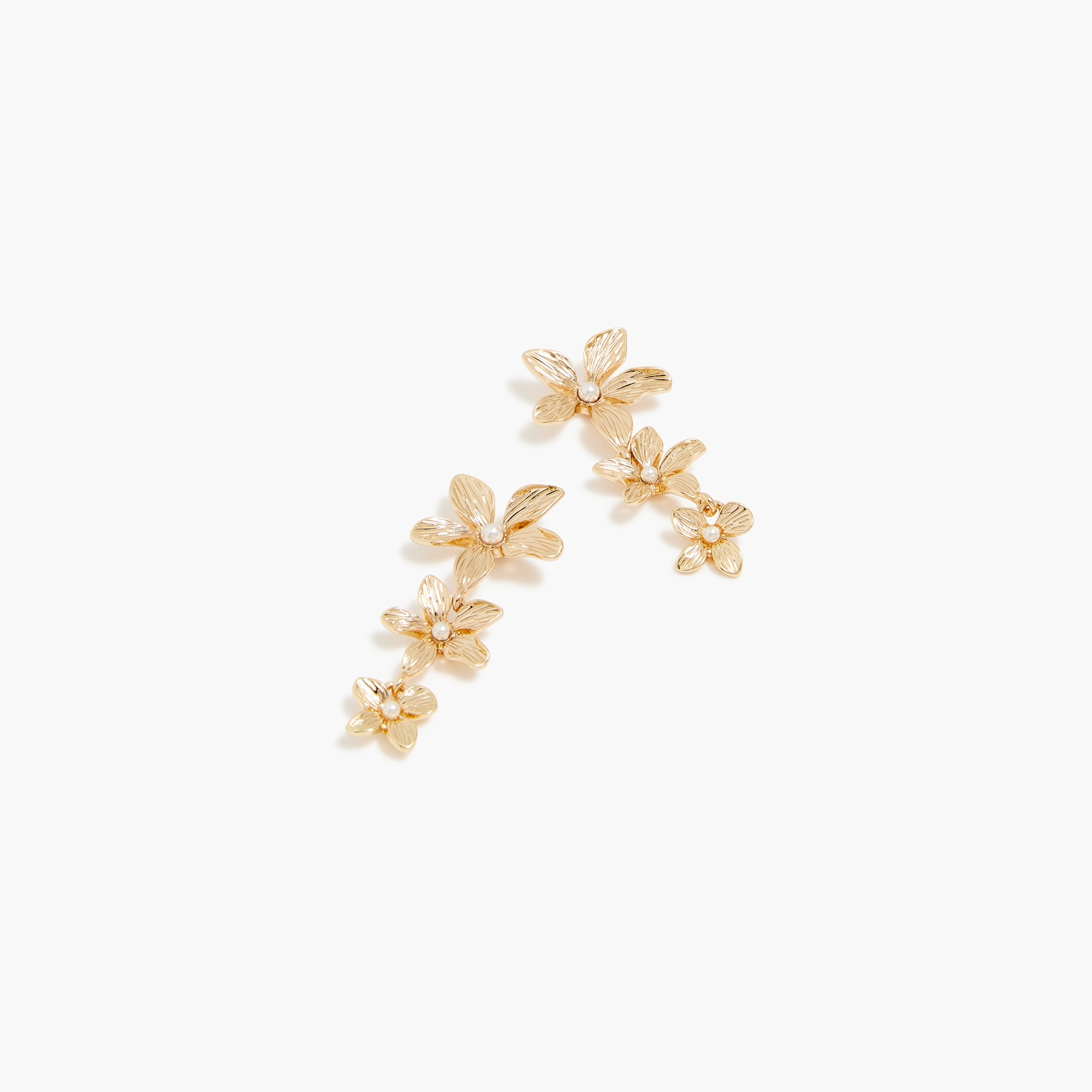 Gold floral drop earrings
