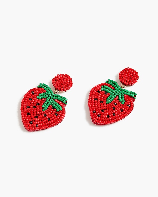 womens Strawberry beaded earrings