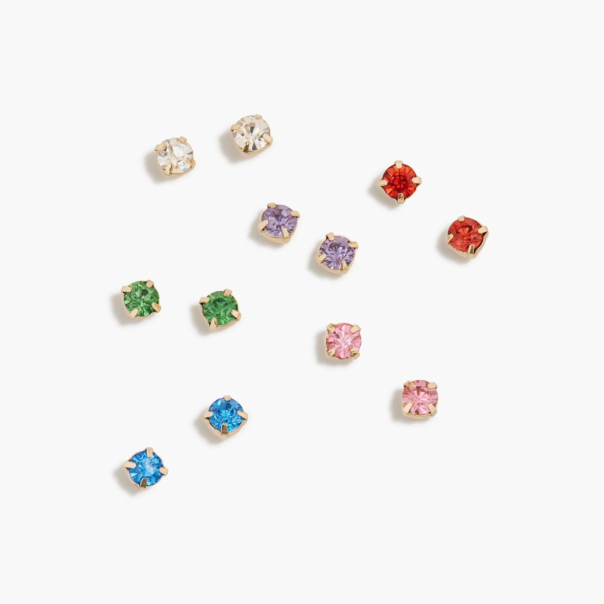 Rhinestone stud earrings pack