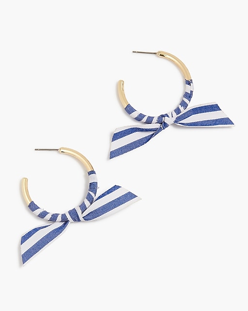 womens Ribbon-wrapped hoop earrings