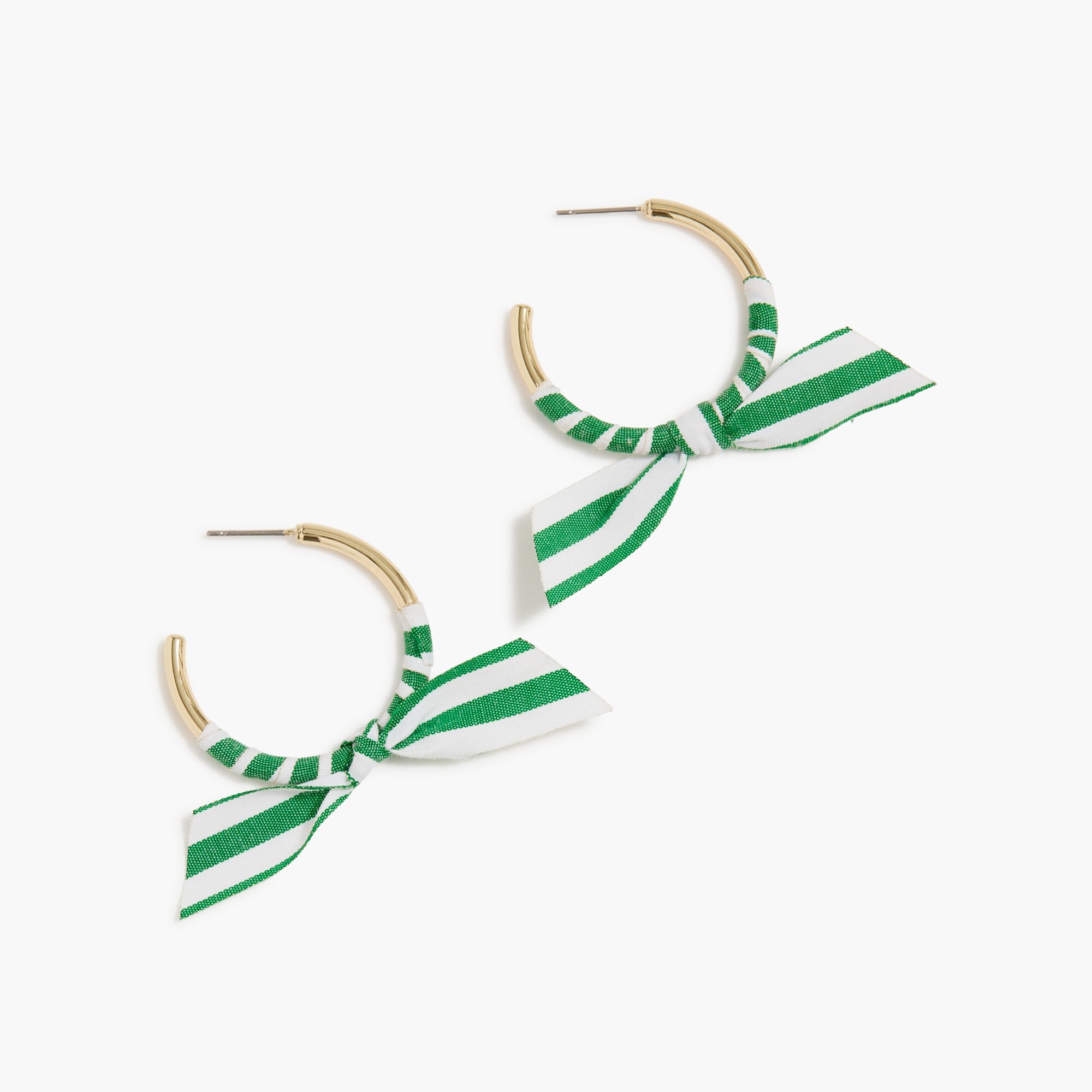 Ribbon-wrapped hoop earrings