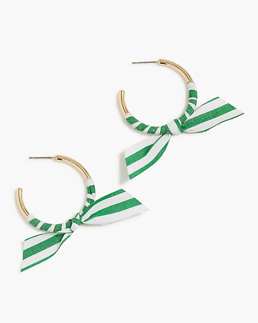  Ribbon-wrapped hoop earrings