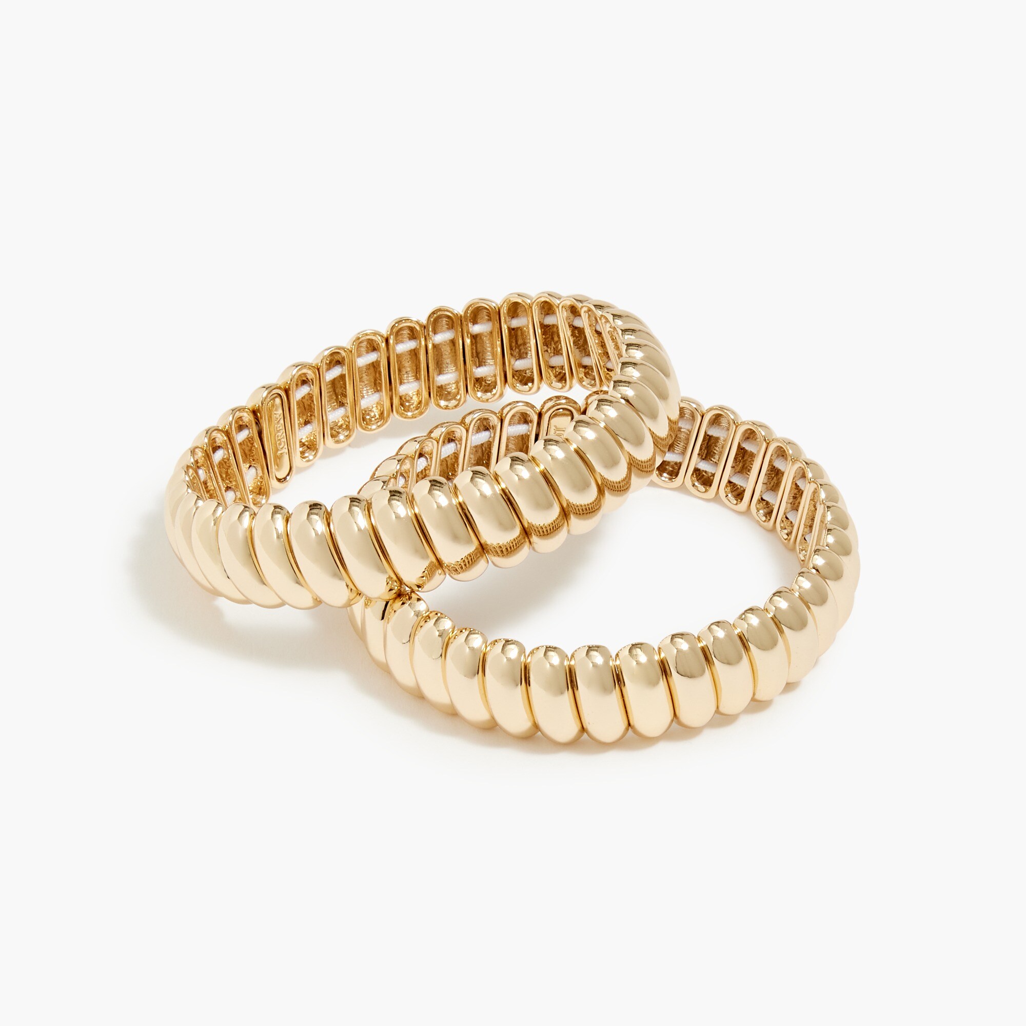  Metal-bead stretch bracelets set