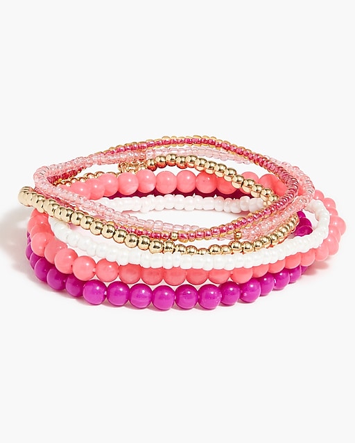 womens Multicolor beaded stretch bracelets set