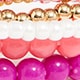 Multicolor beaded stretch bracelets set PINK MULTI