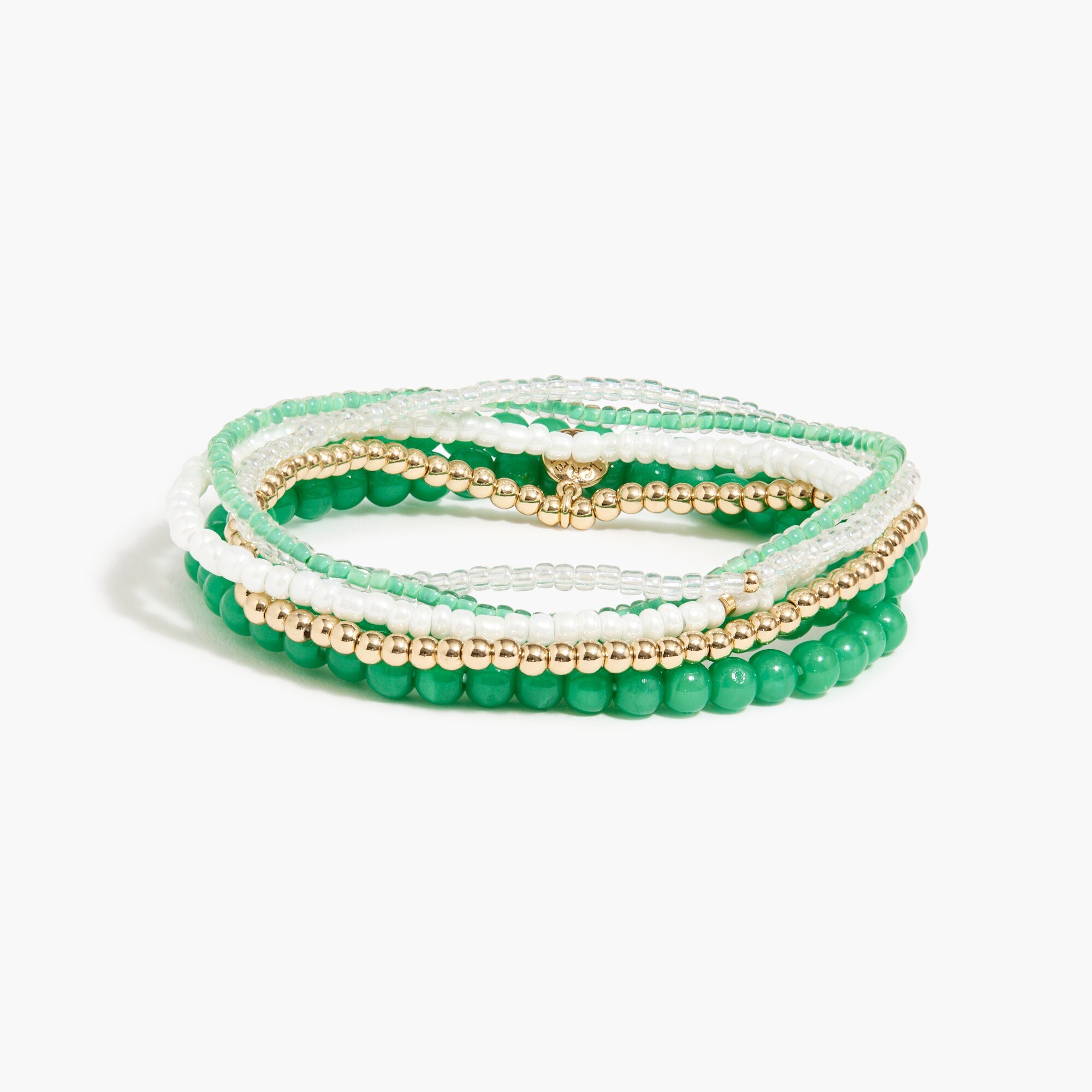  Multicolor beaded stretch bracelets set