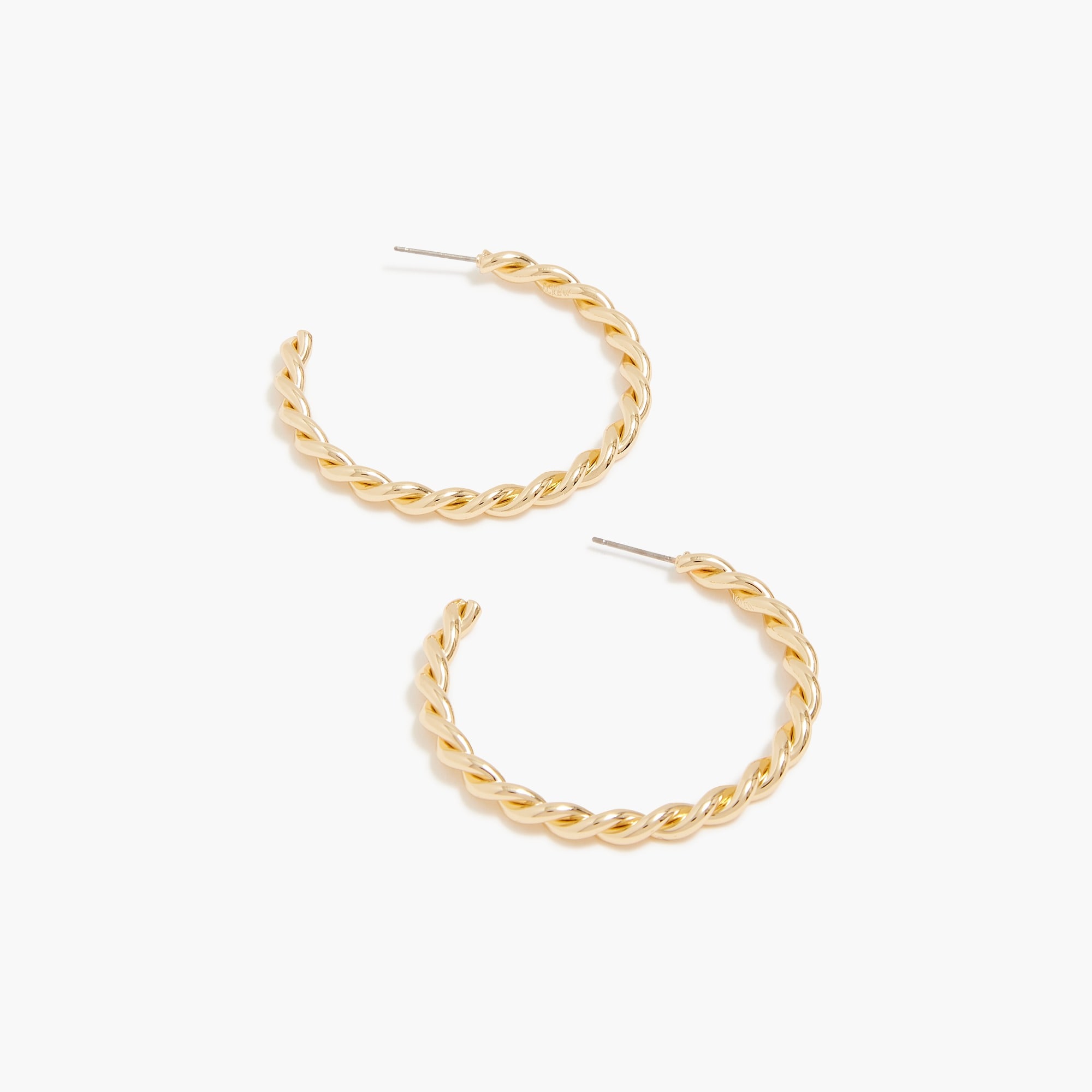 Gold twisted hoop earrings