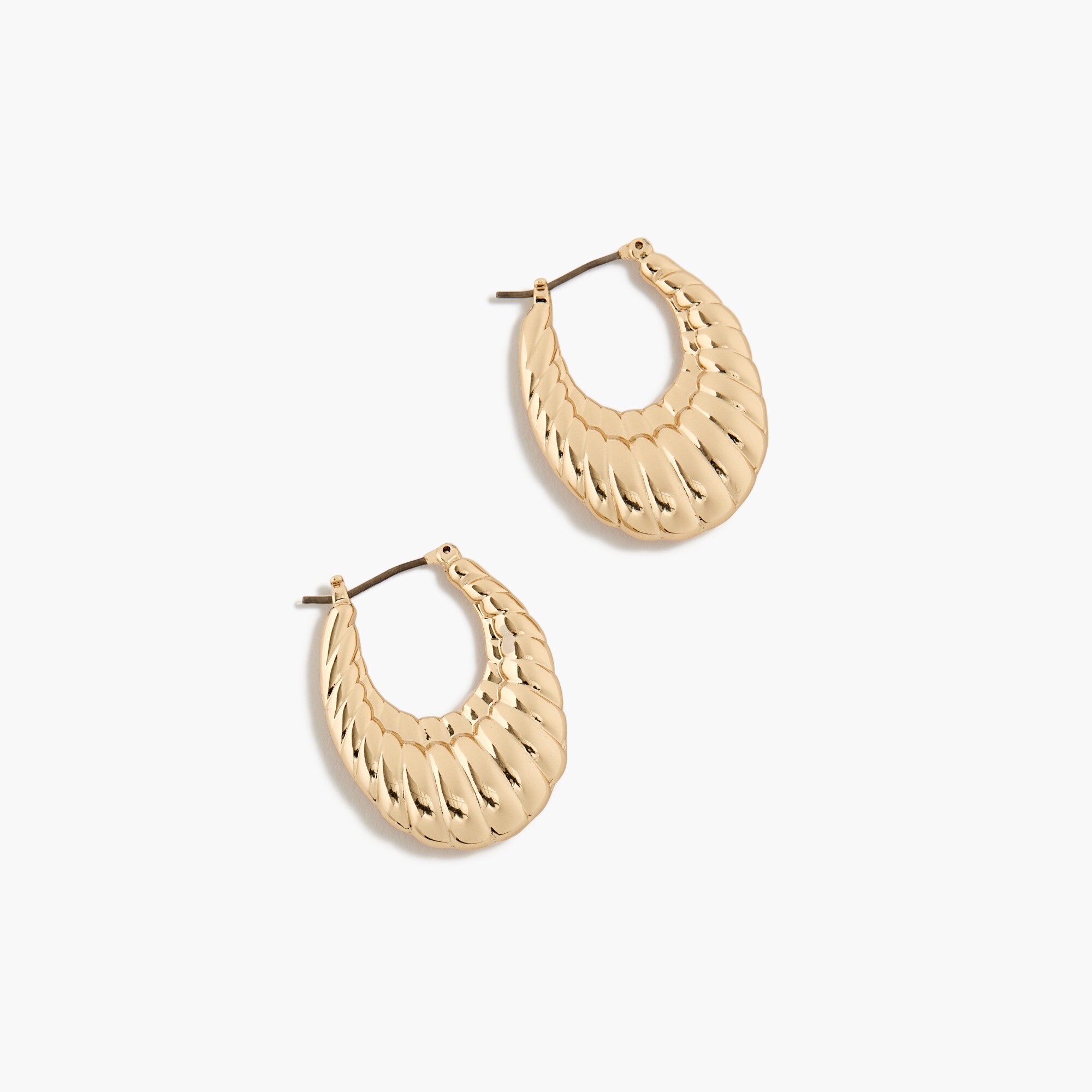 factory: gold textured hoop earrings for women