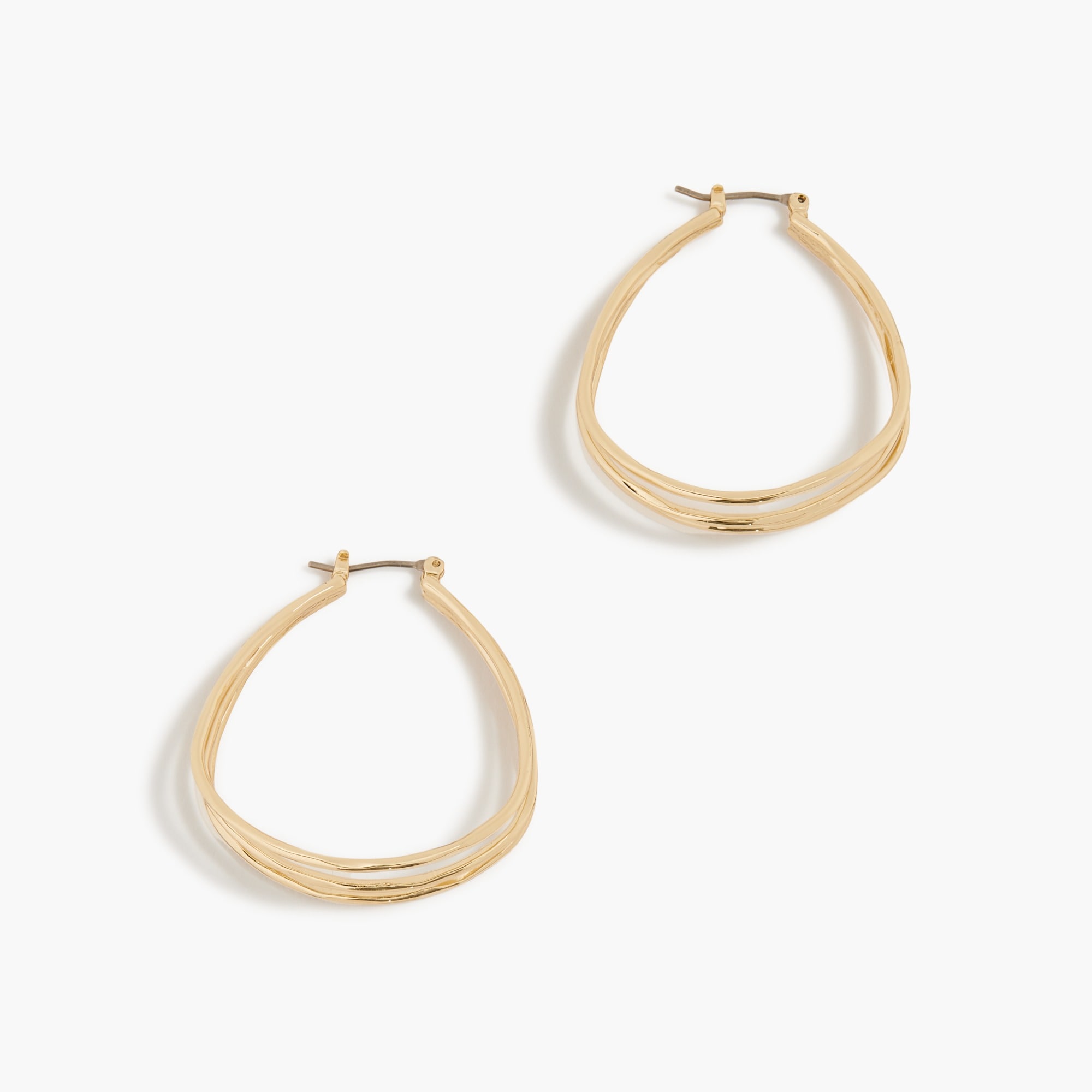 Gold triple-hoop earrings