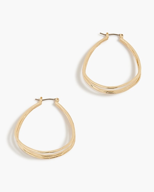 womens Gold triple-hoop earrings