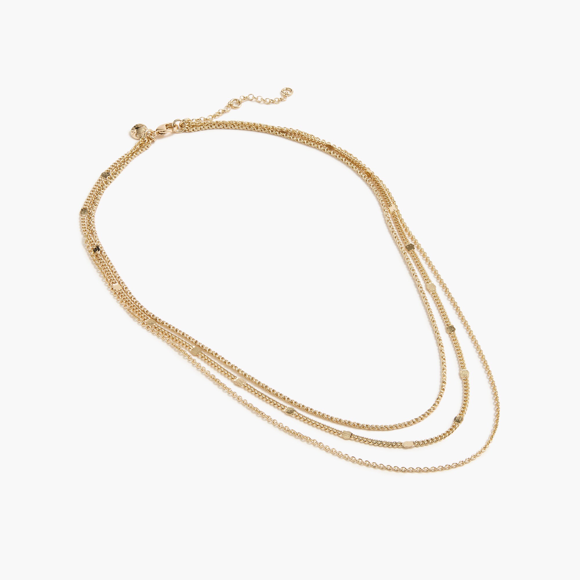  Gold mixed-chain layering necklace