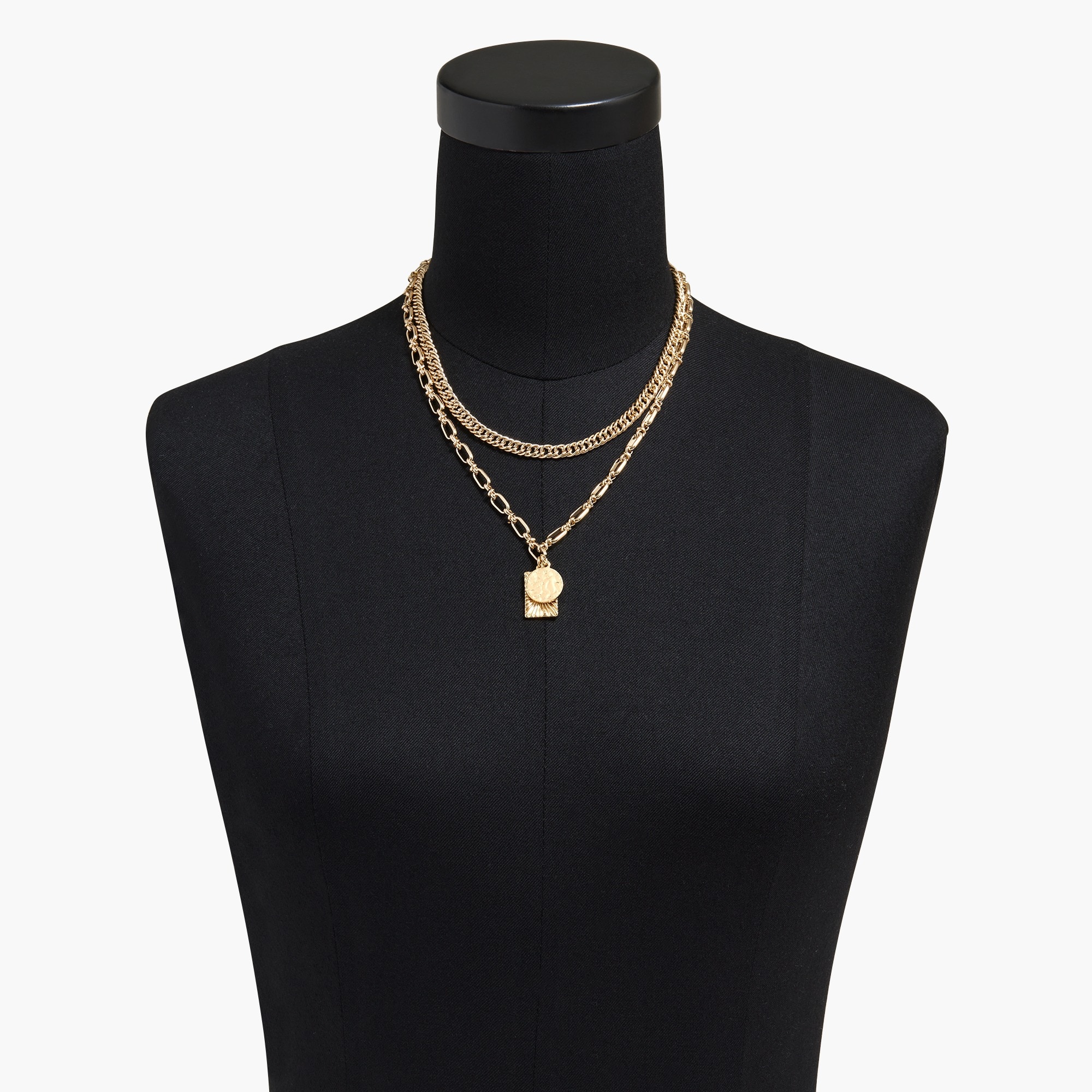 Gold layering pendant necklace