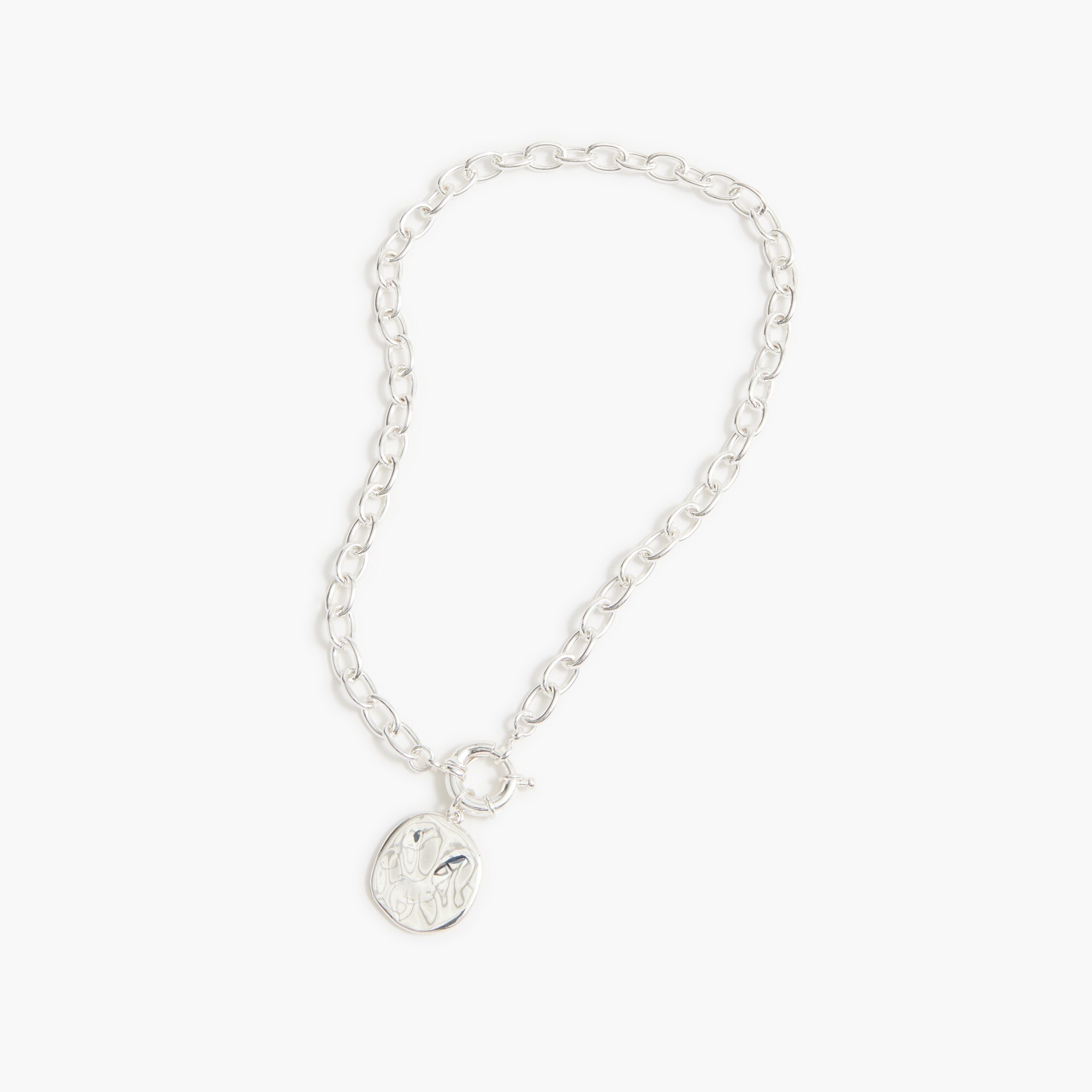  Chain necklace with hammered pendant
