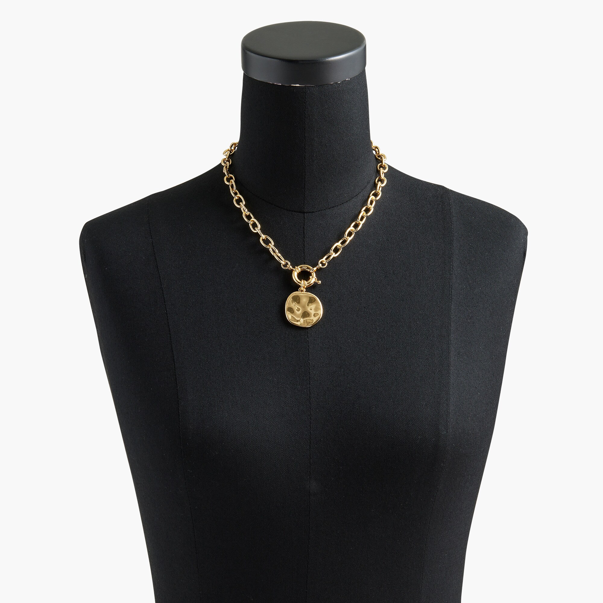 Chain necklace with hammered pendant