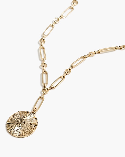 womens Gold circle pendant necklace