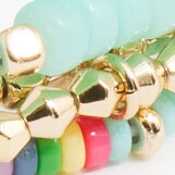 Multicolor beaded stretch bracelets set SCENIC AQUA