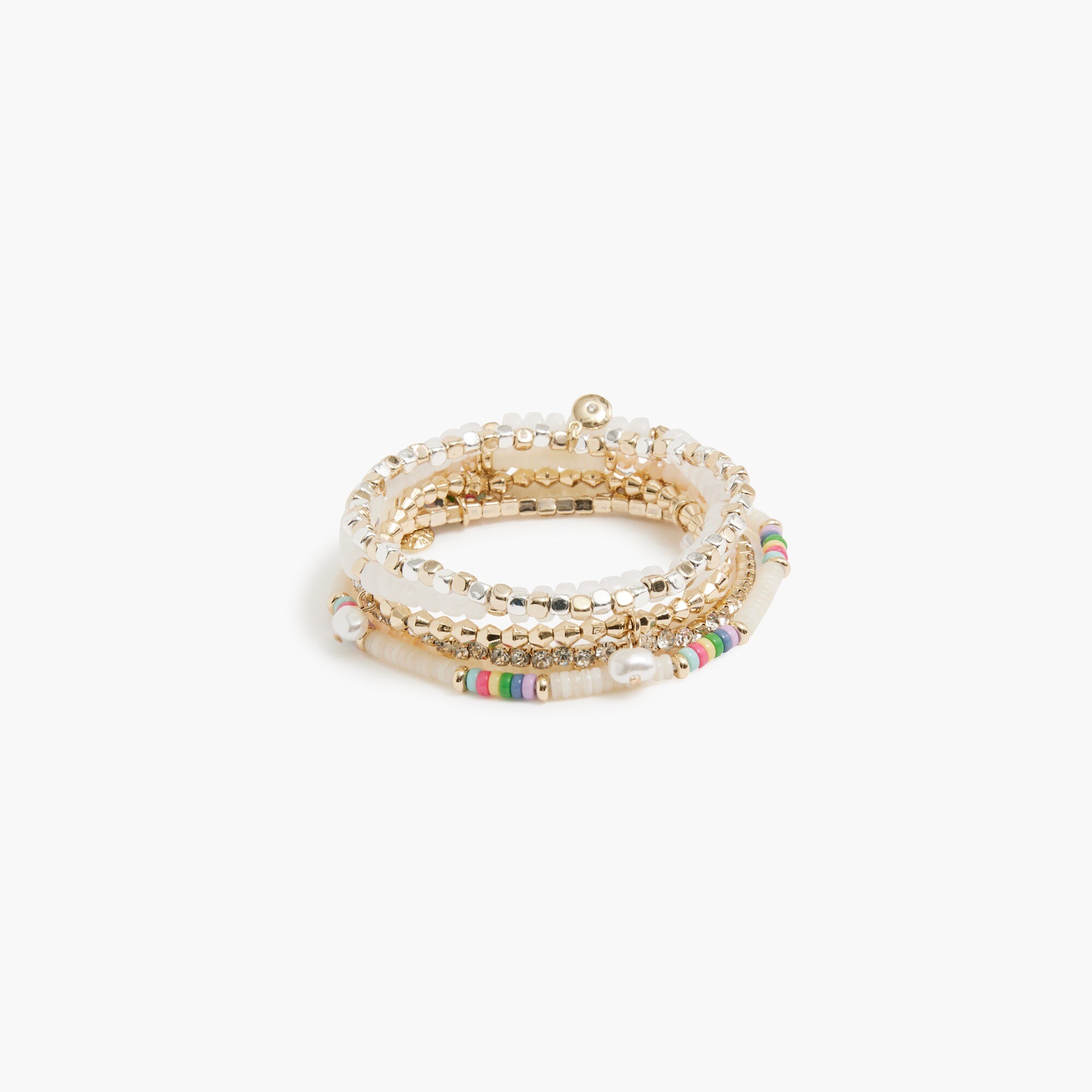 Multicolor beaded stretch bracelets set