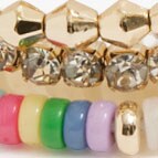 Multicolor beaded stretch bracelets set IVORY