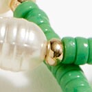 Pearl and bead bracelets set GREEN PICNIC