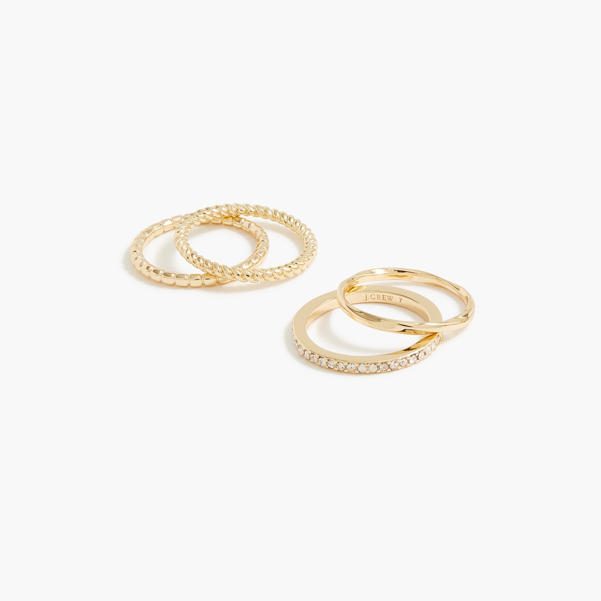  Gold stacking rings set-of-four