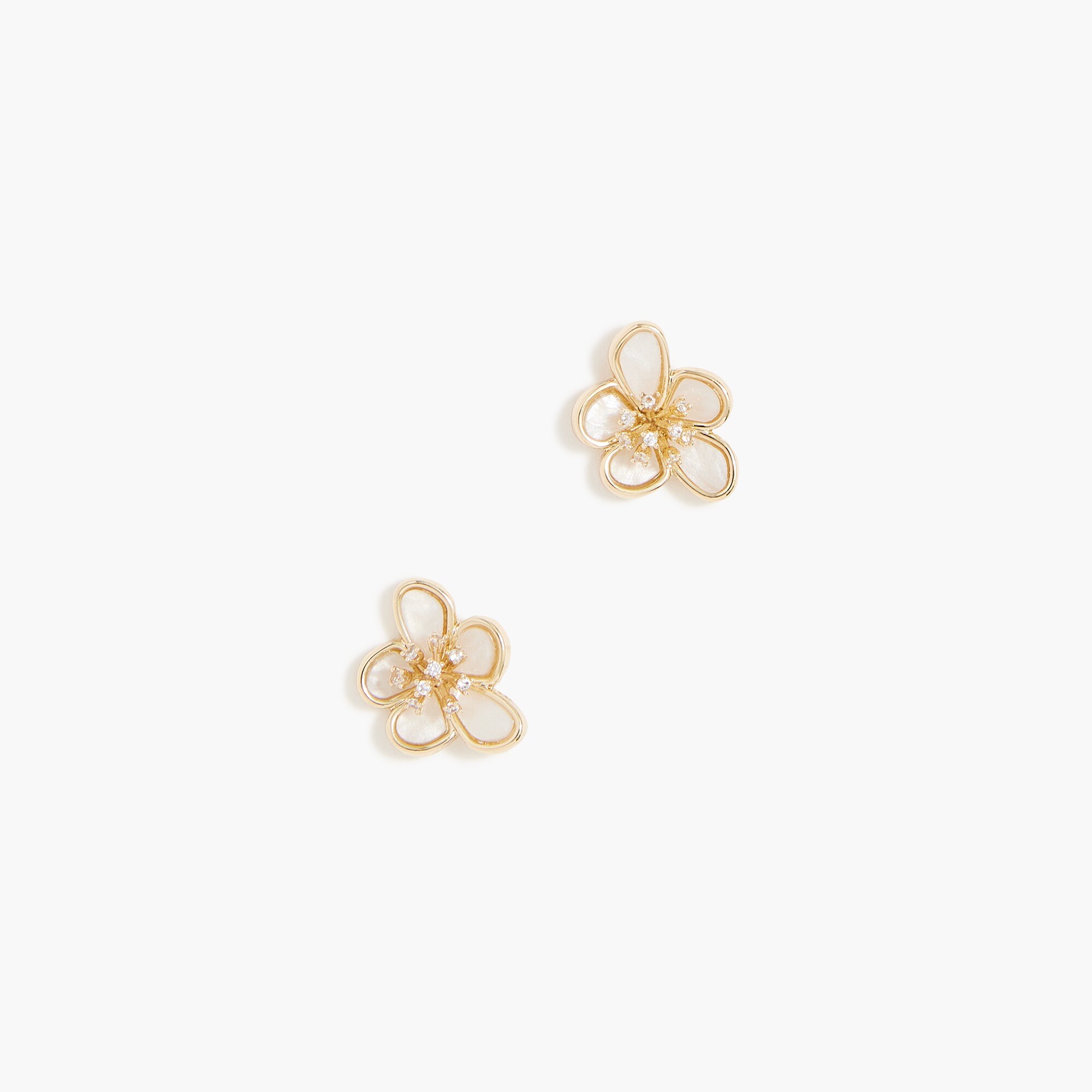 flower mother-of-pearl stud earrings for women