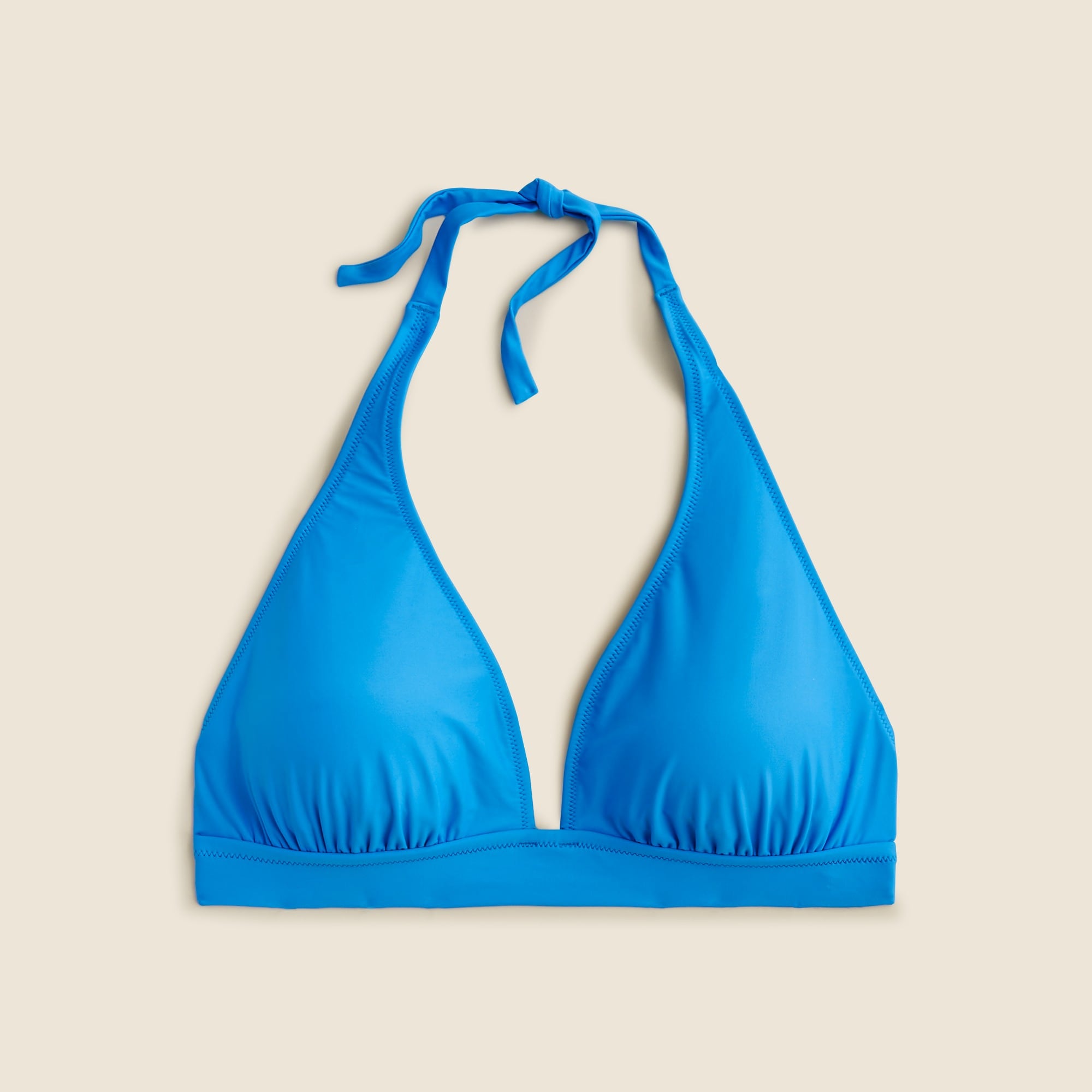 DD halter tie-back bikini top with mesh