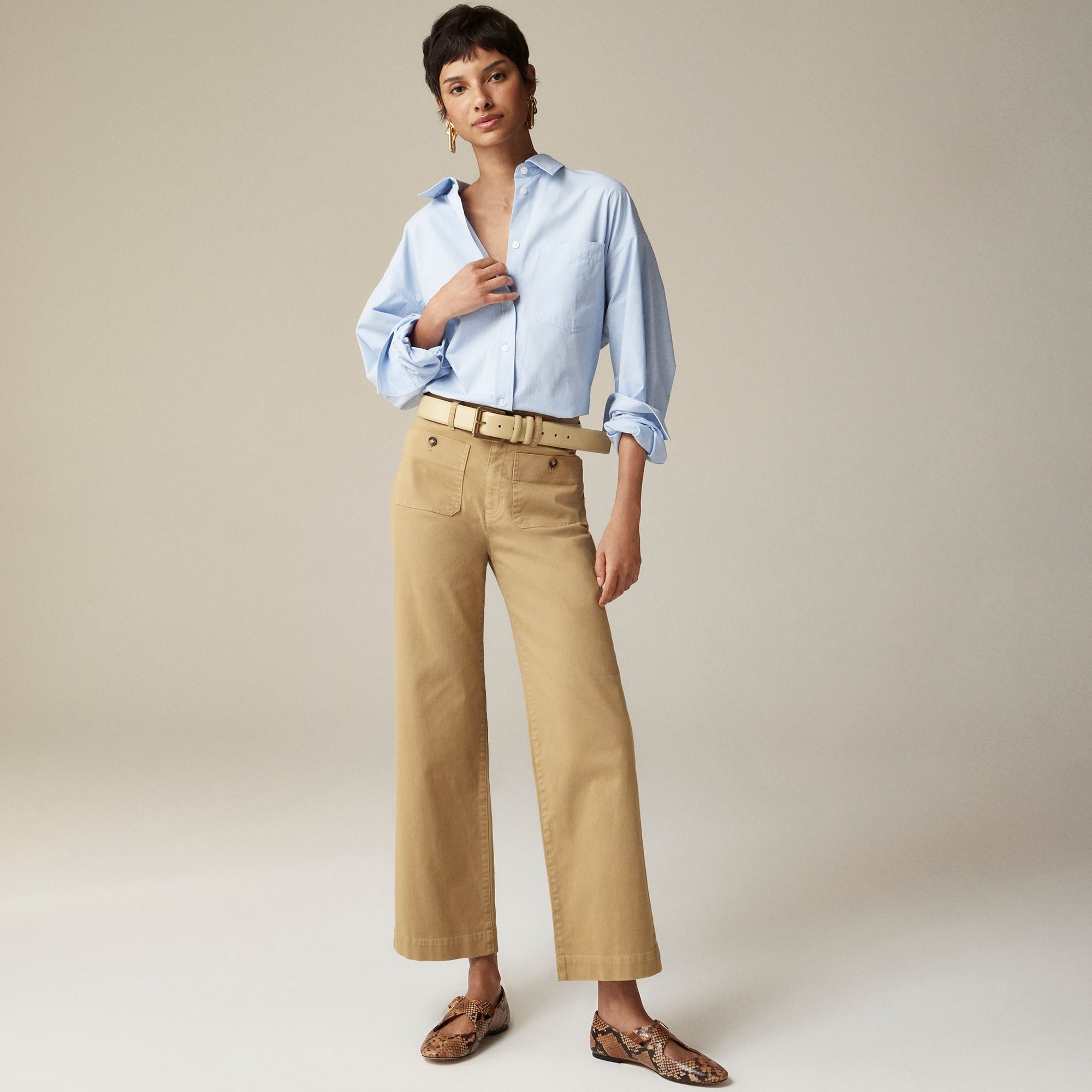  Petite sailor slim wide-leg chino pant