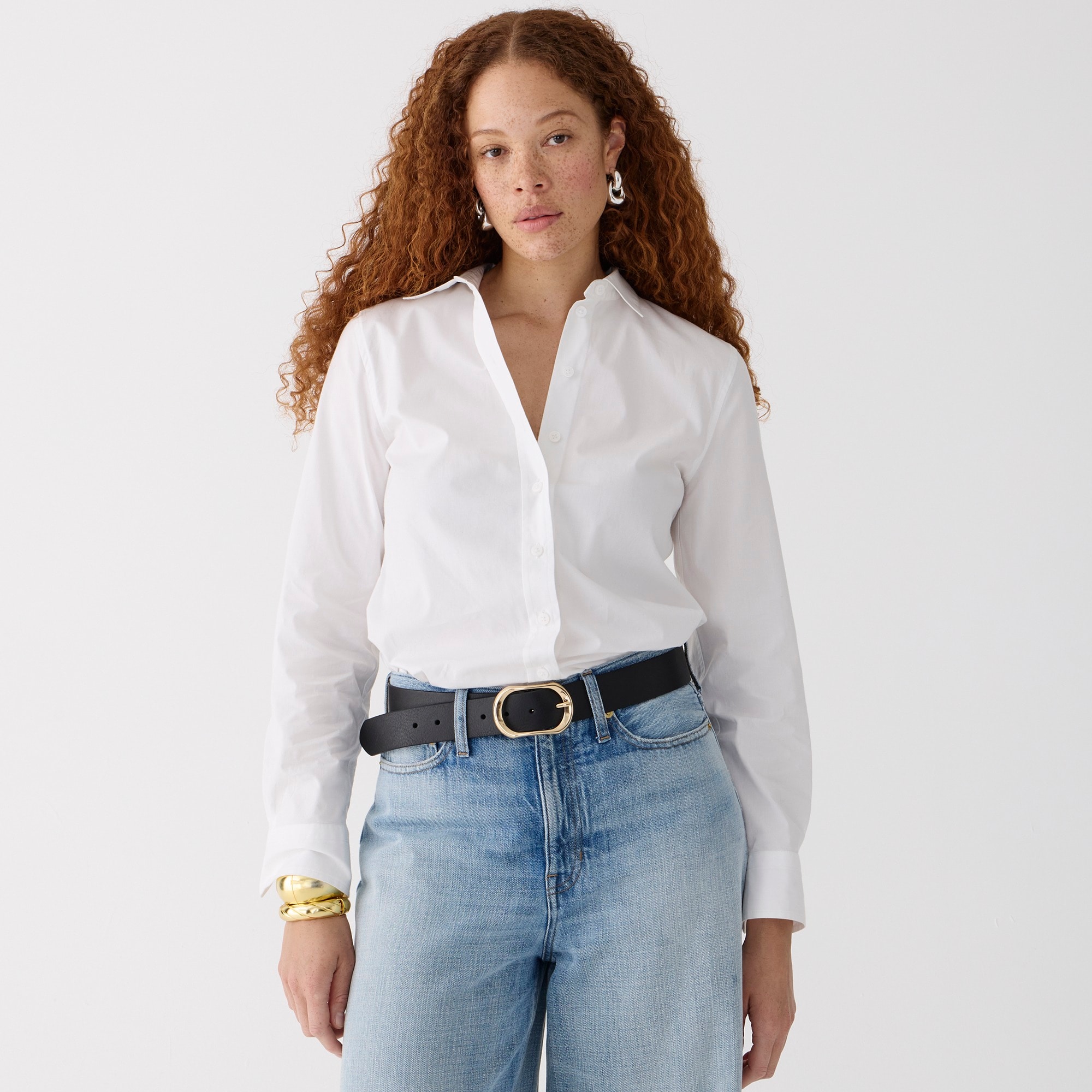  Petite Wren slim shirt in striped stretch cotton poplin