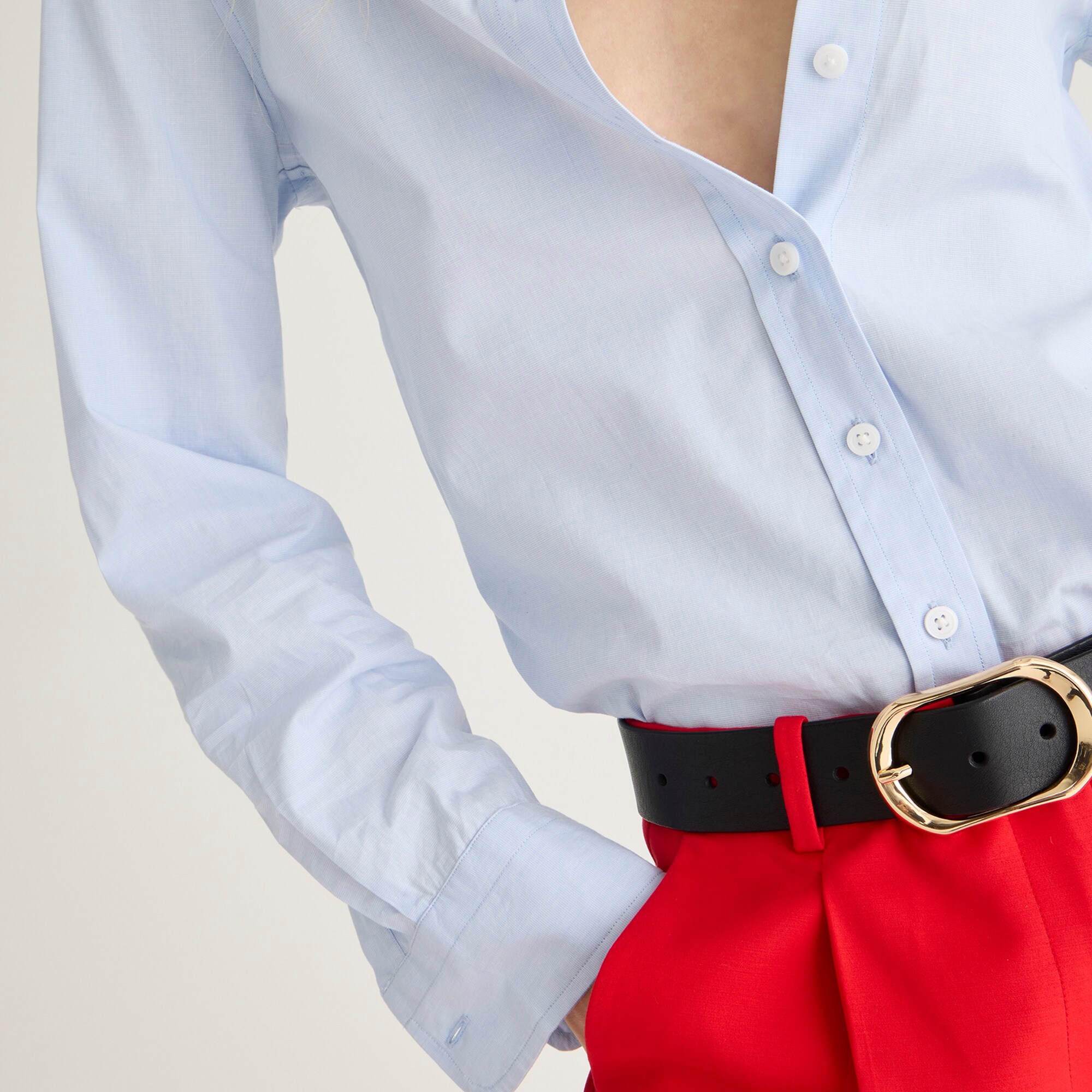 Wren slim shirt in stretch cotton poplin