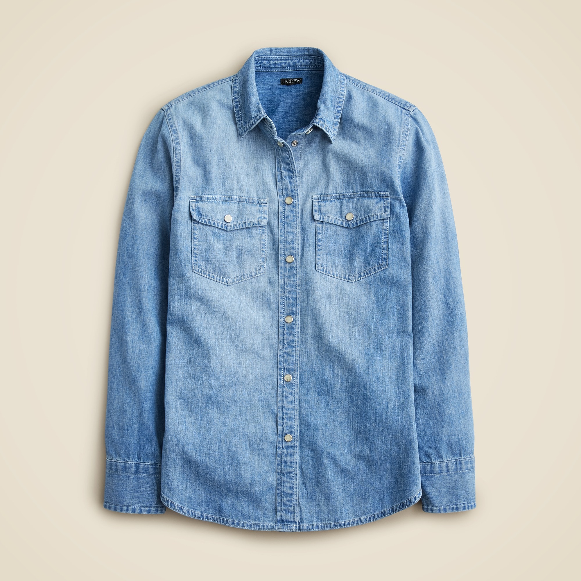 womens Wren slim western chambray shirt in Callie wash