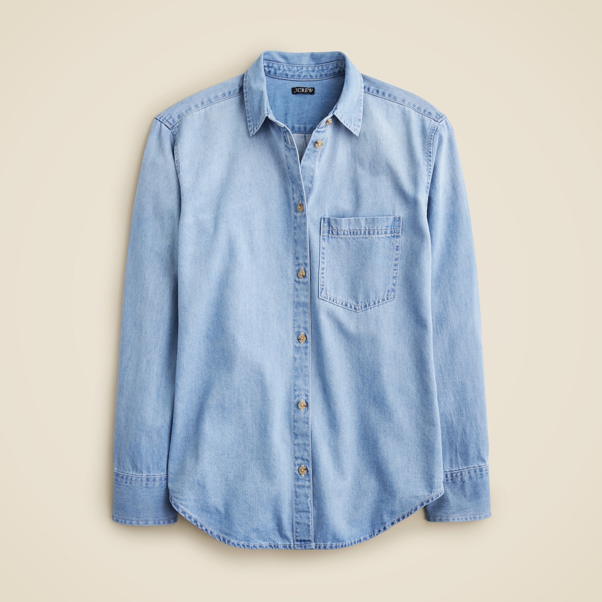 womens Gar&ccedil;on classic chambray shirt in Storm wash