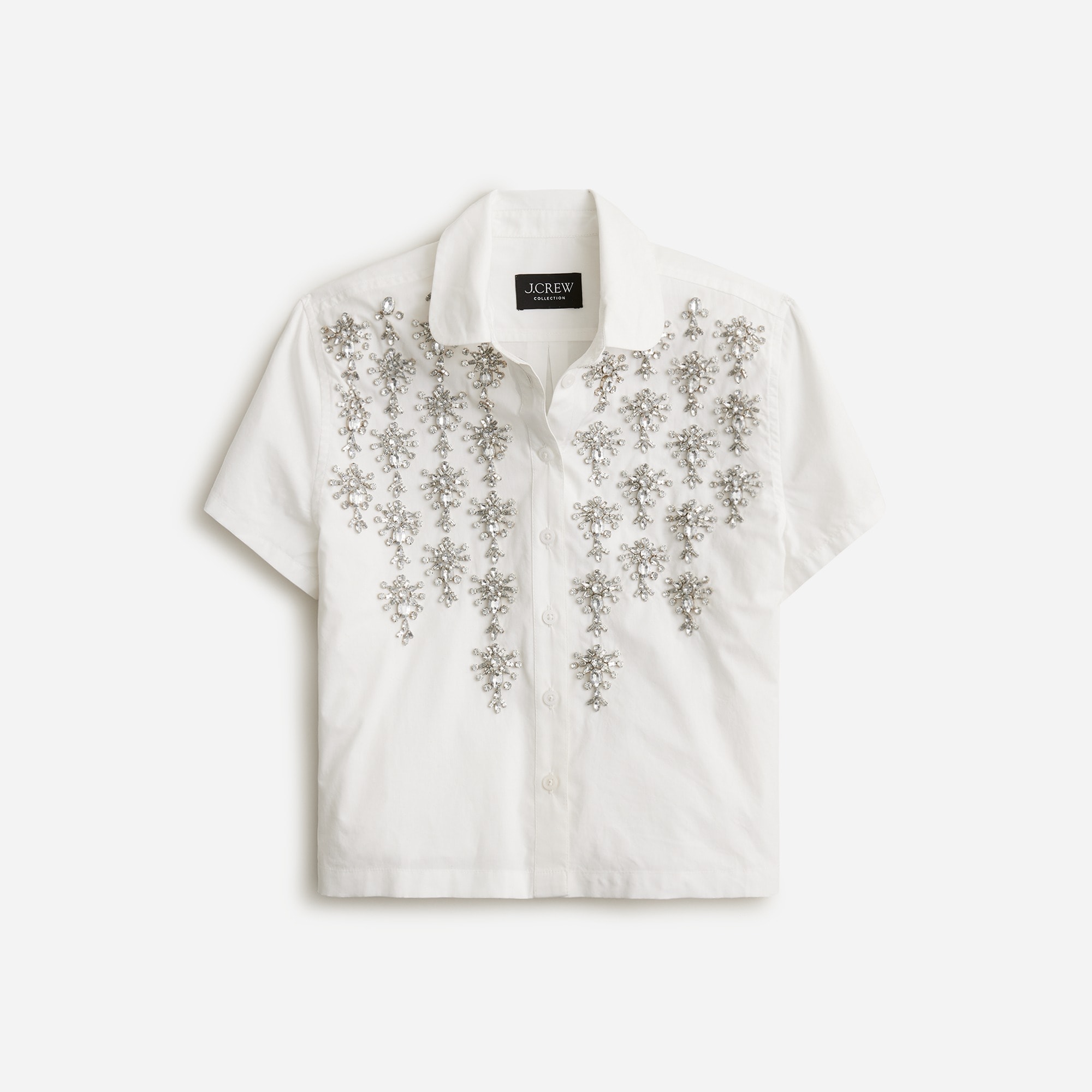 Collection cropped button-up shirt with embellishments