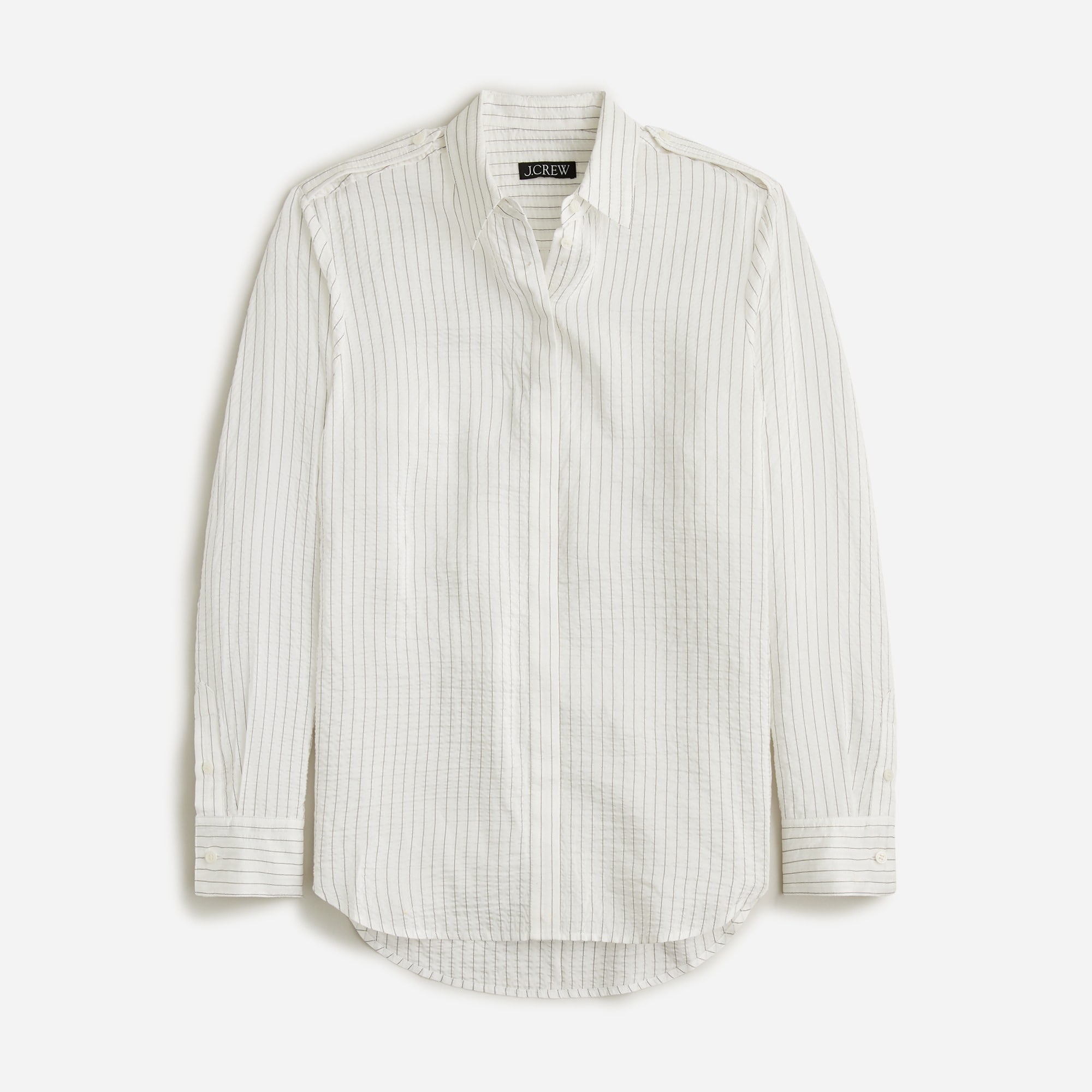 J.Crew: Textured Drapey Button-up Shirt For Women