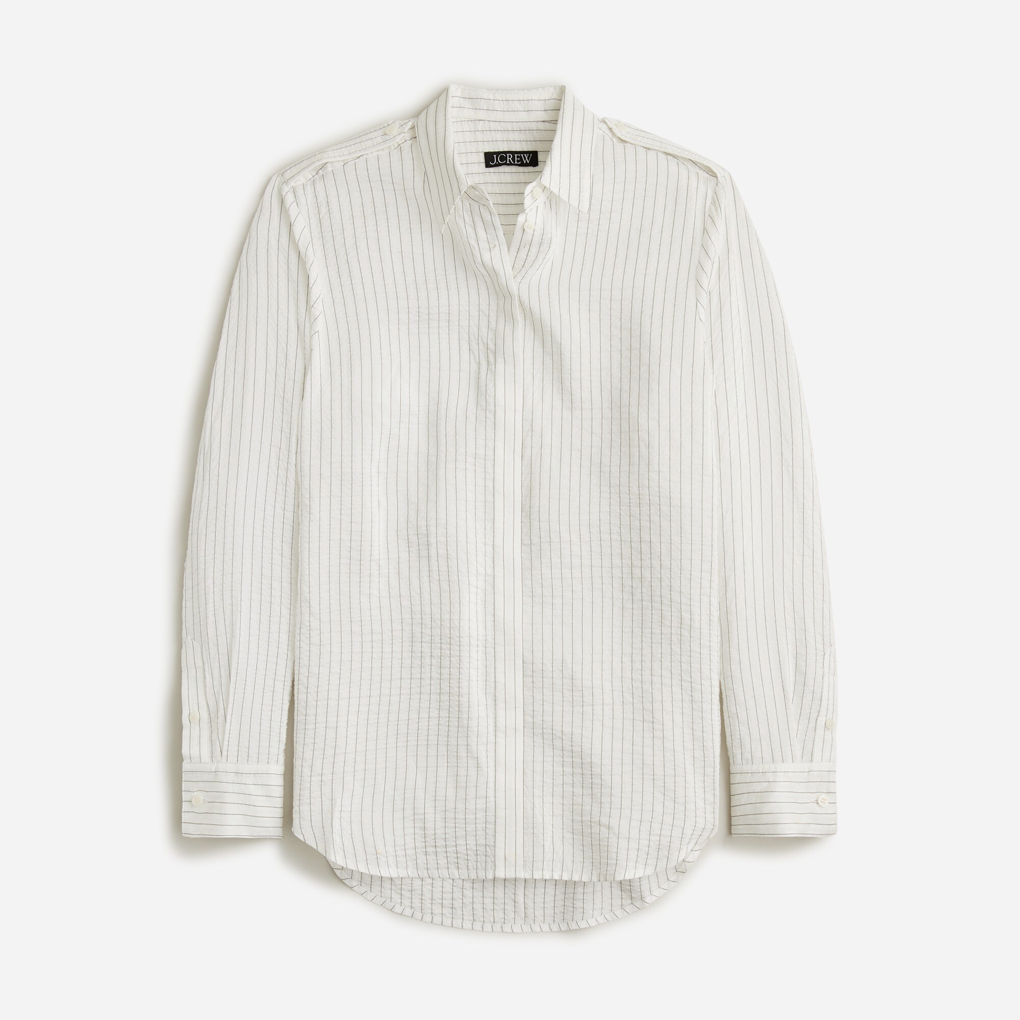 Textured drapey button-up shirt