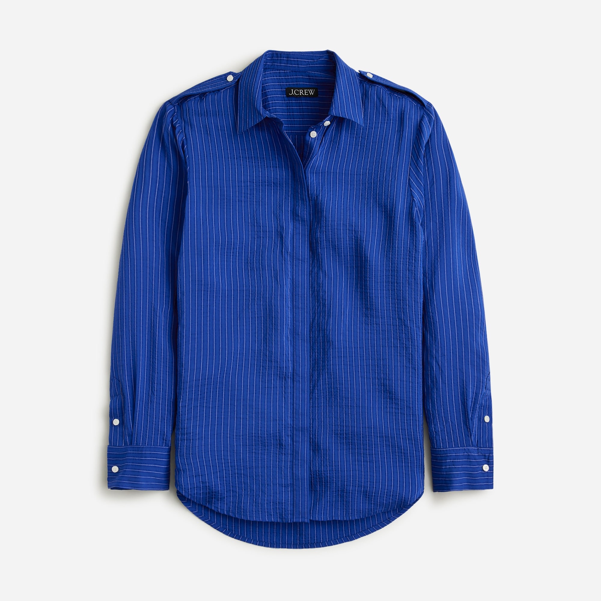 Textured drapey button-up shirt