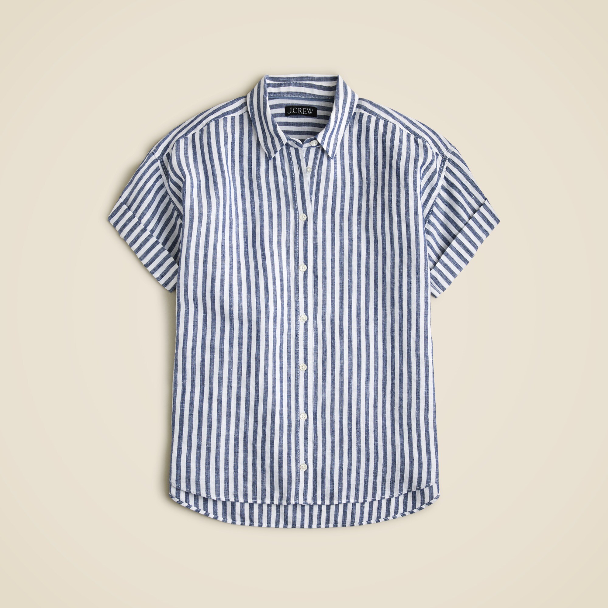 Striped J Crew Shirts J Crew Cotton Striped Blue And White Womens