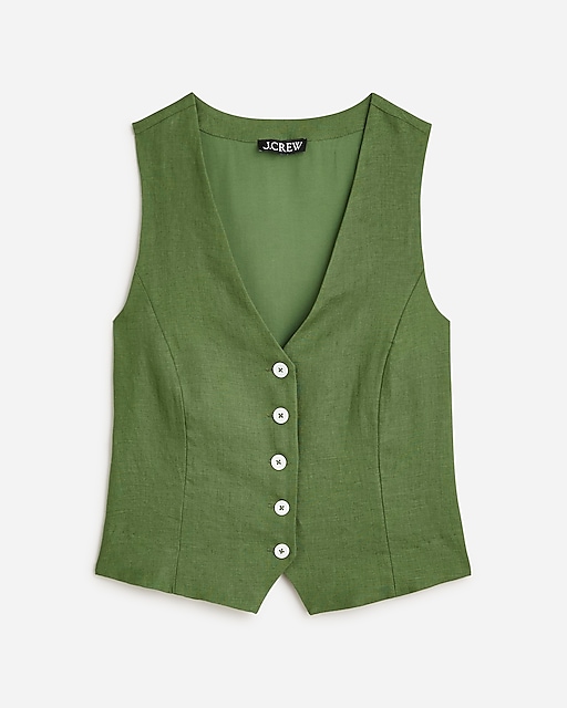  Slim-fit linen vest