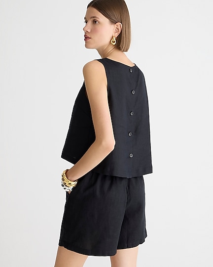 j.crew: maxine button-back top in linen for women