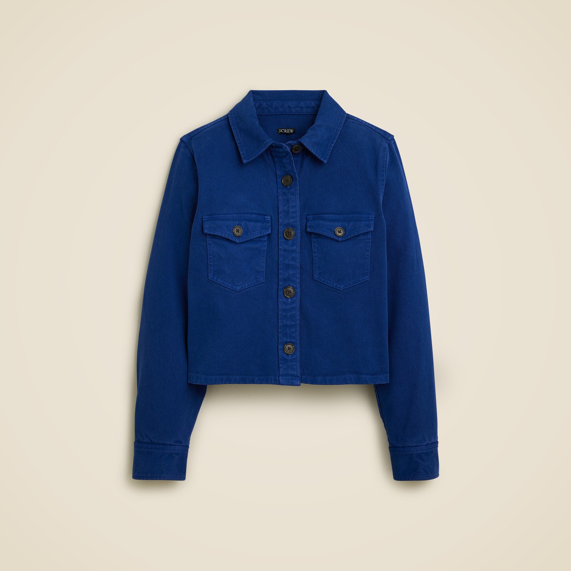 Cargo Cropped Shirt-jacket In Chino For Women | J.Crew