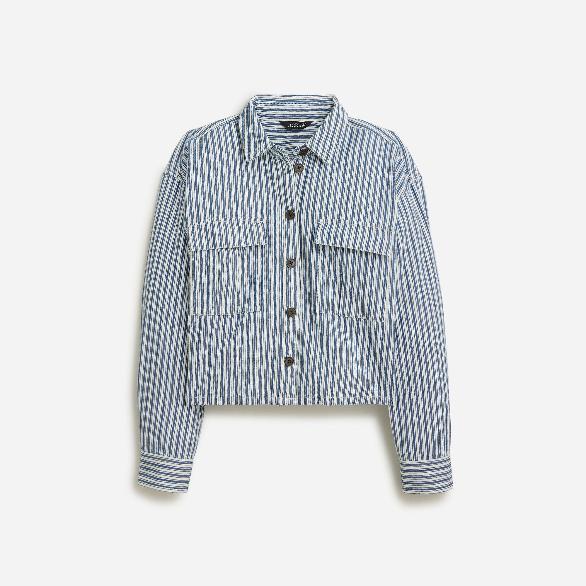 womens Cargo button-up shirt in stripe